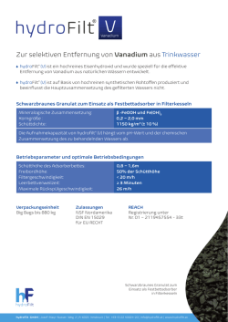 Zur selektiven Entfernung von Vanadium aus Trinkwasser