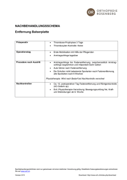 Entfernung Balserplatte