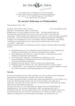Die operative Entfernung von Weisheitszähnen