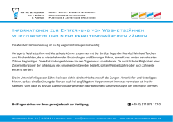 Informationen zur Entfernung von Weisheitsz&auml;hnen, Wurzelresten