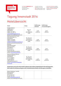Hotel Preise Entfernung Bahnhof Entfernung Veranstaltungsort