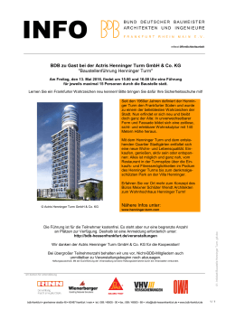 BDB zu Gast bei der Actris Henninger Turm GmbH & Co. KG