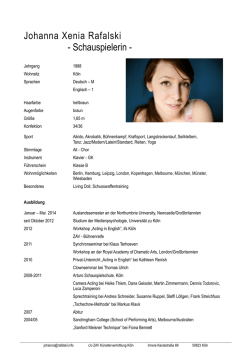 Johanna Xenia Rafalski - Schauspielerin -