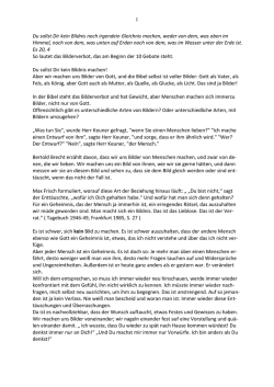 Du sollst Dir kein Bildnis machen