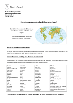 Einladung aus dem Ausland (Touristenvisum)