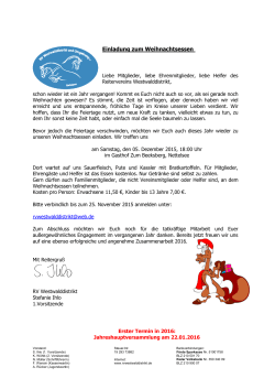 Einladung zum Weihnachtsessen - Reitverein Westwalddistrikt