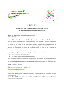 E I N L A D U N G Wir m&ouml;chten Sie in Kooperation herzlich einladen