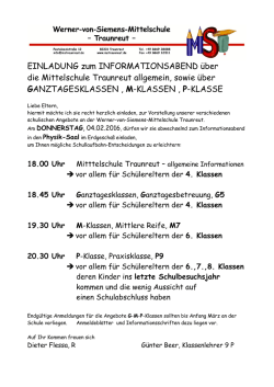 EINLADUNG zum INFORMATIONSABEND über