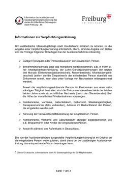 Informationen zur Verpflichtungserklärung