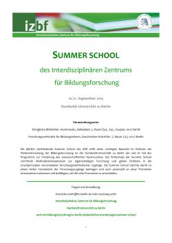 summer school - Interdisziplinäres Zentrum für Bildungsforschung