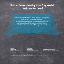 Nimm am Lauder e-Learning School Programm teil! Verändere Dein