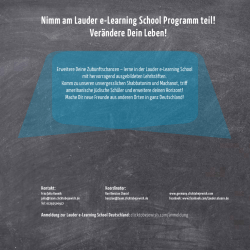 Nimm am Lauder e-Learning School Programm teil! Verändere Dein
