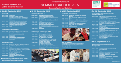 SUMMER SCHOOL 2015 - Technische Universität Braunschweig