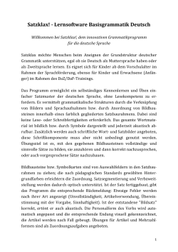 Satzklax! -‐ Lernsoftware Basisgrammatik Deutsch