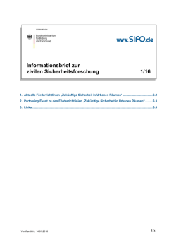 Informationsbrief zur zivilen Sicherheitsforschung