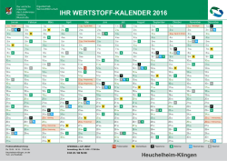 IHR WERTSTOFF-KALENDER 2016