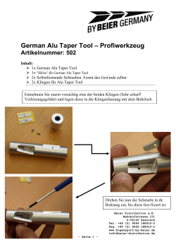 Anleitung German Alu Taper Tool