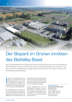 Der Biopark im Grünen inmitten des BioValley Basel