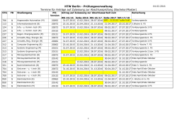Termine für Anträge auf Zulassung zur Abschlussprüfung