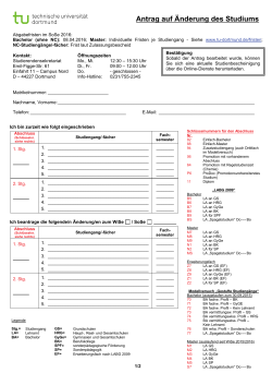 Antrag auf Änderung des Studiums