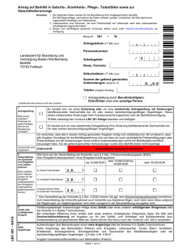 Antrag auf Beihilfe in Geburts-, Krankheits-, Pflege