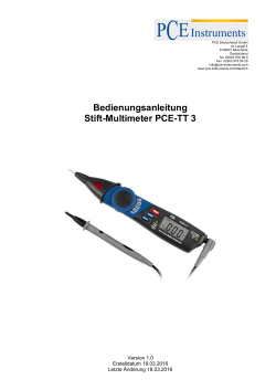 Bedienungsanleitung Stift-Multimeter PCE-TT 3