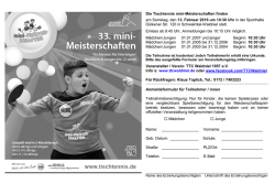 Die Tischtennis mini-Meisterschaften finden am Samstag, den 13