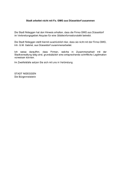 Stadt Nideggen arbeitet nicht mit der Firma GMG zusammen