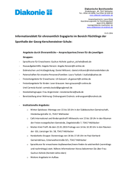 Informationsblatt für ehrenamtlich Engagierte
