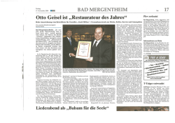 E E Otto Geisel ist „Restaurateur des Jahres“