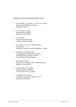 Allgemeine Literatur über Instrumentelle Analytik • H.H. Willard, L.L.