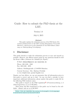 Guide: How to submit the PhD thesis at the LMU.