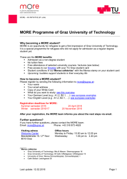 MORE Programme - Graz University of Technology