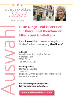 Gute Dinge und Guter Rat f&uuml;r Babys und Kleinkinder Eltern und