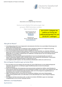 Immunvermittelte Erkrankungen der grauen ZNS