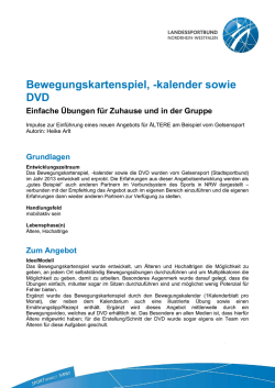 Bewegungskartenspiel, -kalender sowie DVD