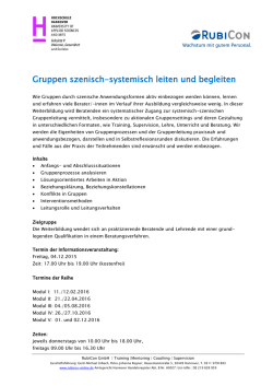 Gruppen szenisch-systemisch leiten und begleiten - rubicon