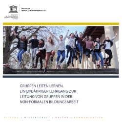 GRUPPEN LEITEN LERNEN. EIN EINJ&auml;HRIGER