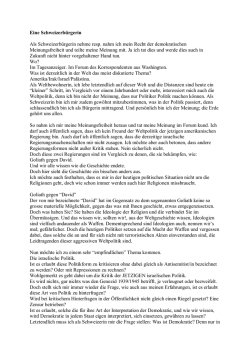 Eine Schweizerb&uuml;rgerin Als Schweizerb&uuml;rgerin nehme resp. nahm