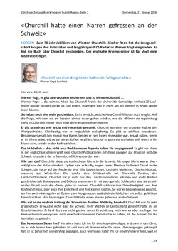 Interview in der Z&uuml;richsee-Zeitung des Bezirks Horgen mit Dr