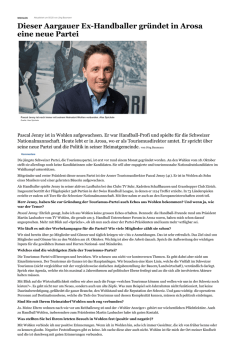 Dieser Aargauer Ex-Handballer gr&uuml;ndet in Arosa eine neue Partei