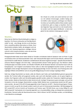 Eco-Tipp - WWW-Docs for B-TU