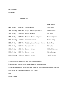 DJK-SV Bunnen Alte Herren Spielplan 2016 Trikot