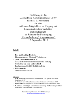 Handout Workshop 4 - Gewaltfreie Kommunikation