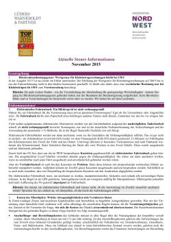Steuerinfobrief November 2015 - Lueders