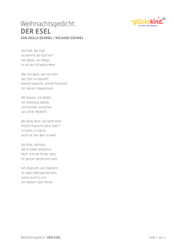 Weihnachtsgedicht: DER ESEL