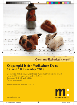Krippenspiel in der Musikschule Krems 17. und 18. Dezember 2015
