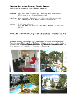 Exposé der Wohnung - Ferienwohnung in Santa Ponsa