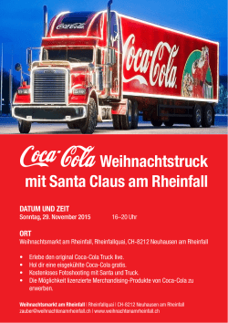 Coca-ColaWeihnachtstruck mit Santa Claus am Rheinfall
