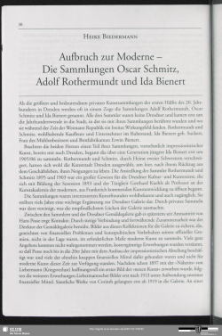 Aufbruch zur Moderne — Die Sammlungen Oscar Schmitz.